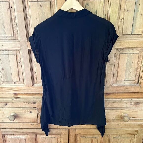 AllSaints US 0 / UK 4 Black Cheyne‎ Shirt Blouse Button Front - Picture 7 of 9